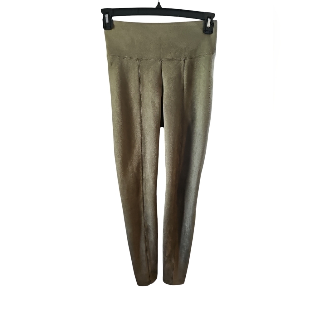 White House Black Market sz 2 olive green suede runway leggings WP151